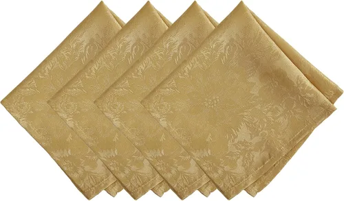 Vista 20 de Elrene Home Fashions Poinsettia Elegance - Camino de mesa de vacaciones jacquard, 13 x 70 pulgadas, dorado