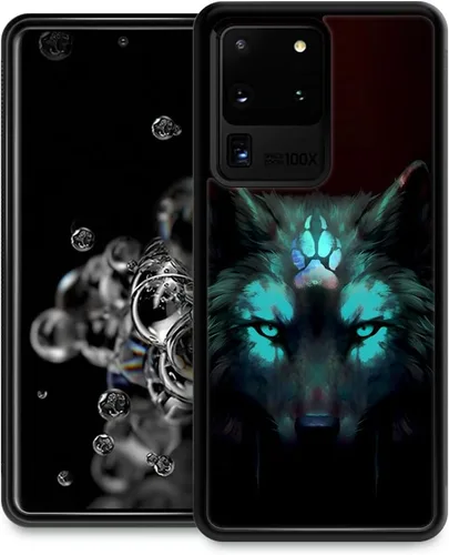 Vista 31 de CARLOCA Funda compatible con Samsung Galaxy S23 Plus, diseño gráfico de identidad negro espiritual lobo, a prueba de golpes, antiarañazos