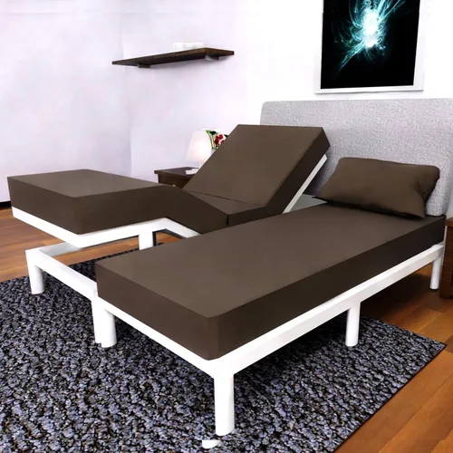 Vista 10 de Juego de sábanas Split King con 2 sábanas bajeras individuales XL, ropa de cama de 5 piezas, sin arrugas, resistente a la decoloración, microfibra