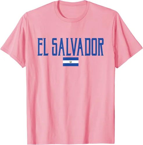 Vista 66 de Camiseta de texto azul con bandera de El Salvador, Negro, S