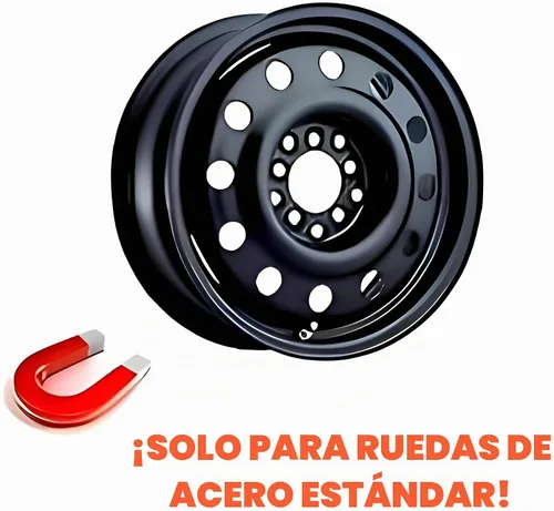Vista 4 de Tapa cubos para Select Volkswagen (4 unidades) cobertor de ruedas de 15 pulgadas, color negro cromo
