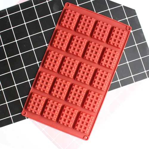 Vista 8 de Juego de 2 piezas/juego de moldes de silicona para gofres de 18/20 cavidades, molde para hornear galletas, molde para hornear, herramienta