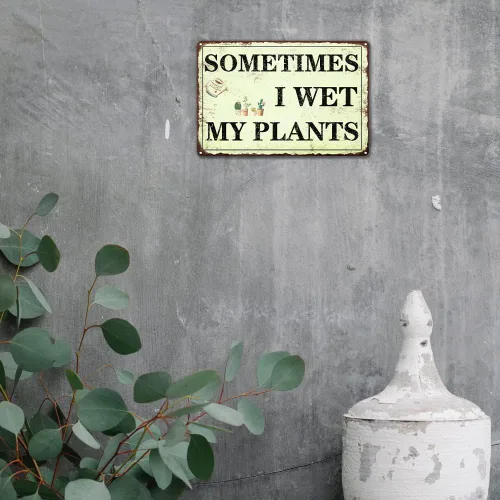Vista 6 de Decoración divertida de jardín a veces riego mis plantas, letrero de jardín de metal para exterior, regalos para mujeres amantes de las plantas