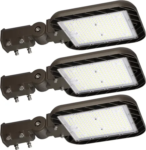 Vista 11 de Luz de estacionamiento de 150 W, instalación rápida, 22500 LM, luces de calle LED, montaje con accesorio deslizante con fotocélula del atardecer al