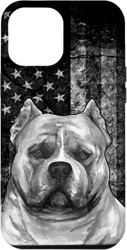 Vista 26 de Patriotic American Bully Dog on Grunge American Flag Dog Case for iPhone 17