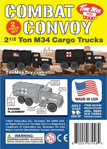 Vista 7 de TimMee - Camiones de plástico para hombre, color negro, M34 Deuce y media carga, fabricados en EE. UU