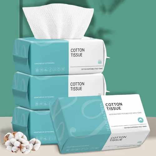 Vista 7 de Toalla facial desechable, toallita seca facial de algodón para piel sensible, pañuelos faciales para el cuidado de la piel, limpieza facial