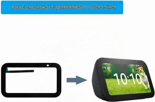 Vista 6 de Cristal frontal (sin pantalla LCD) compatible con Echo Show 5 (3ª generación) H97N6S TP Touch de 5.5 pulgadas con herramientas