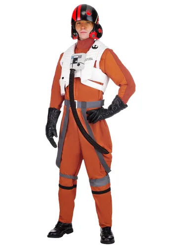 Vista 2 de Disfraz deluxe de piloto Poe Dameron para hombre de Star Wars Multicolor