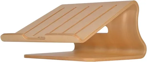 Vista 10 de SAMDI Soporte de madera para computadora de escritorio, soporte para laptop, soporte de computadora de refrigeración de madera, adecuado