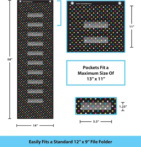 Vista 3 de Teacher Created Resources (20736) Pizarra con 10 bolsillos para guardar cosas