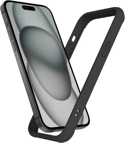 Vista 10 de Funda de silicona líquida para iPhone 12/12 Pro de 6.1 pulgadas, color negro [Absorción de golpes] [Protección de borde elevado]
