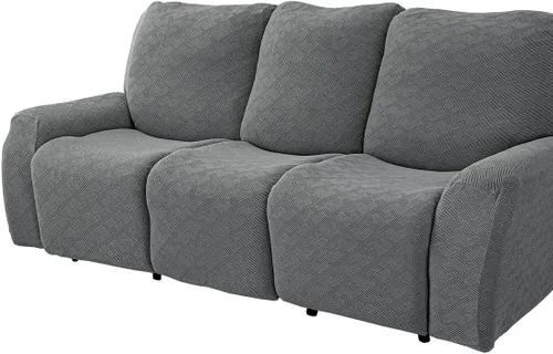 Vista 17 de vctops Fundas elásticas para sofá reclinable de 8 piezas, fundas de jacquard grande para sofá reclinable de 3 asientos, protector suave Blanco
