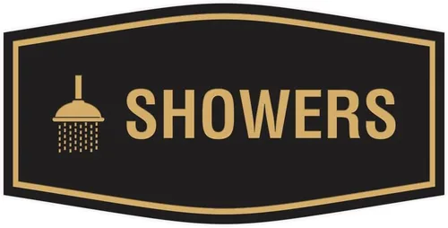 Vista 22 de Fancy Showers - Letrero (negro/plateado), tamaño mediano