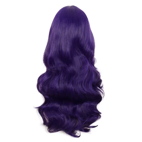 Vista 4 de MapofBeauty Peluca de 24 Pulgadas Encantadora de Fibra Sintética Ondulada de Flecos Laterales Para Mujer para Fiesta, Anime, Cosplay
