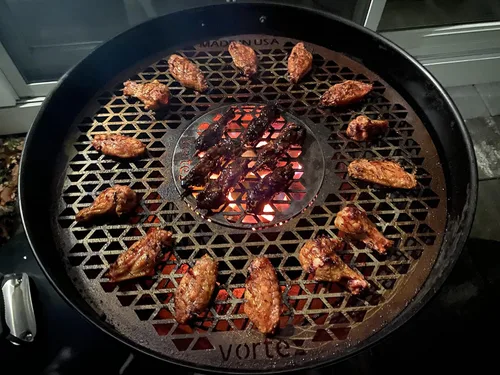 Vista 9 de Vorcano BBQ Brand - Cono de parrilla de carbón Vortex de acero inoxidable compatible con hervidor Weber, huevo verde grande, Kamado Joe