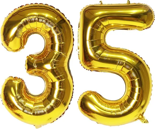 Vista 17 de Globos digitales dorados de 40 pulgadas, con número 10, globos de helio para decoraciones de fiesta de cumpleaños y suministros para decoración