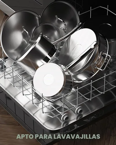 Vista 6 de Cooks Standard - Sartén profunda con tapa para saltear, de 4 cuartos de galón, profesional de acero inoxidable, sartén multiusos del chef