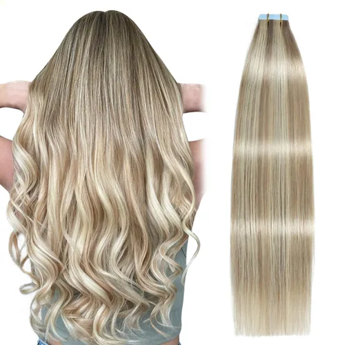Vista 35 de SUYYA Extensiones de Cabello Humano Rizado Liso con Cinta, Color Negro Natural, Extensiones de Cabello con Cinta, Cabello Humano Rizado Liso, 12