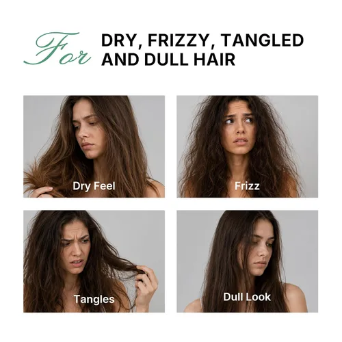 Vista 3 de Karseell Crema de Proteína Reparadora Acondicionador Sin Enjuague Tratamiento Capilar Crema de Proteína Orgánica para Cabello Seco Dañado