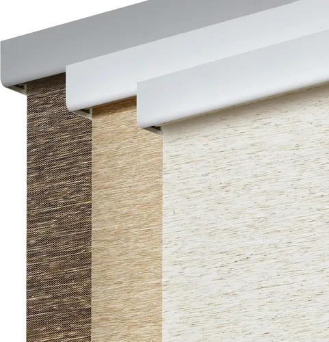 Vista 3 de Persilux Persianas enrollables con filtro de luz para ventanas de interior, tejido natural, protección UV, sin cordones, persianas para puertas Crema