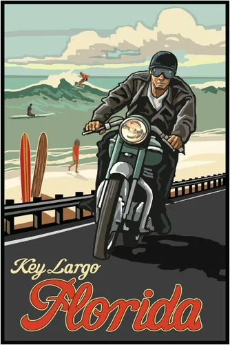 Vista 9 de Key Largo Florida Professionally Framed & Matted Art Print from Travel Artwork by Artist Paul A. Lanquist Framed Art Size: 15" x 19