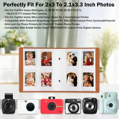 Vista 4 de Álbum de fotos de 320 bolsillos para fotos Polaroid de 2 x 3 pulgadas, álbum de fotos con capacidad para 320 fotos para Fujifilm Instax Mini 12 11 9