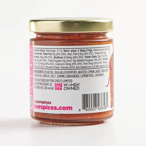 Vista 2 de PUR Spices Pasta Harissa mediana I Salsa picante para cocinar y sumergir I Pasta picante de ají y ajo Inspirado en Oriente Medio A base