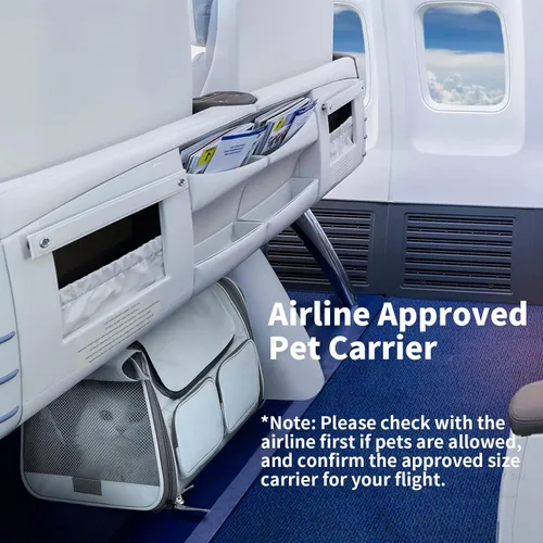 Vista 2 de FUKUMARU Transportador para Gatos, Transportador para Perros Pequeños de Lados Suaves, Bolsa de Viaje para Gatos Grandes con 4 Ventanas de Malla