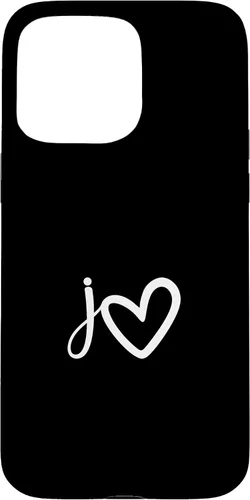 Vista 31 de Minimalist Monogram Name Initial Letter j White Heart Shape Case for iPhone 17