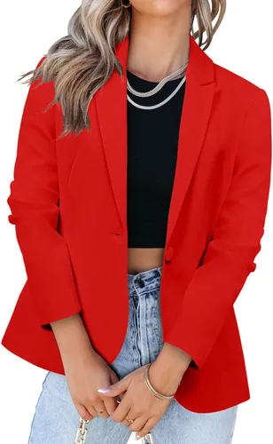 Vista 2 de Light Blazer Jackets for Women Summer Business Work Office Coat Long Sleeve Jacket Slim Work Office Outwear Pockets