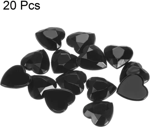 Vista 3 de MECCANIXITY 20 piezas de diamantes de imitación acrílicos de corazón de 0.787 pulgadas (0.787 in) con parte trasera plana, gemas de plástico