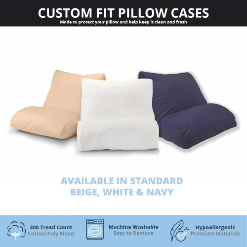 Vista 3 de Contour Protector de funda de almohada, color beige estándar (20 pulgadas de ancho) (paquete de 2)