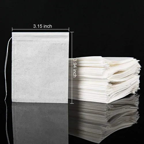 Vista 2 de BetyBedy bolsas desechables para filtrar té, de material seguro y natural, capacidad para 1 taza, set de 100 unidades., Blanco