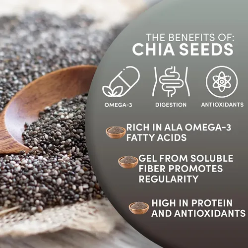 Vista 5 de Worldwide Botanicals Semillas de chía orgánicas molidas, 1 libra, excelente fuente de fibra, proteínas y ácidos grasos omega-3, sin gluten, veganas