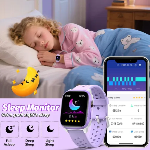 Vista 5 de Reloj para Niños con 140 Modos Deportivos, Rastreador de Fitness para Niños de 1.5", Reloj Inteligente para Niñas, No Requiere APPTeléfono, Monitor