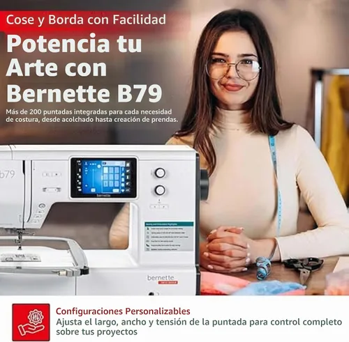 Vista 7 de Bernette Paquete de máquina de coser y bordar B79 con paquete de software avanzado