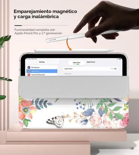 Vista 3 de MoKo Funda para el nuevo iPad mini 7 (A17 Pro) 2024, Funda para iPad mini de 6ª generación 2021 (21,08 cm), Funda para iPad mini 6, Funda trasera