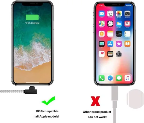 Vista 5 de APFEN Paquete de 5 cables Lightning USB / cable de juego para iPhone, cable de carga trenzado de nailon compatible con 12 11 Pro Max XR XS Max X 10