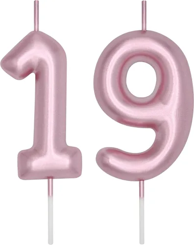 Vista 300 de DERVENTA Vela con números de 2.36 pulgadas, decoración perfecta para cumpleaños, brunch, postre, pastel, 1 pieza (número 0 rosa)