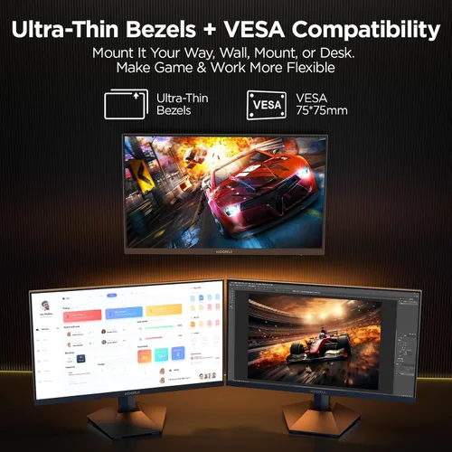 Vista 7 de KOORUI Monitor para juegos de 24.5 pulgadas, pantalla IPS FHD de 200 Hz 1080p, 1 ms (GG), HDR400, 90% DCI-P3, sincronización adaptativa, HDMI 2.0