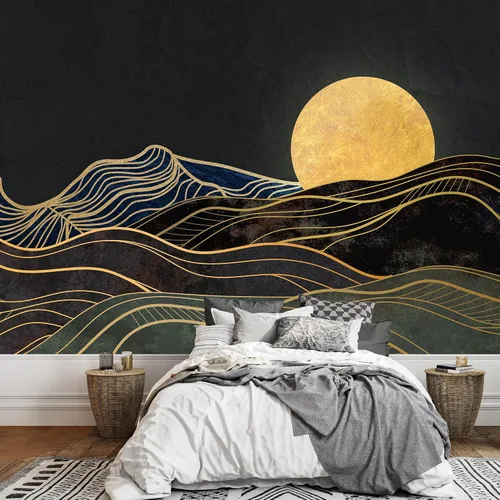 Vista 34 de SIGNFORD - Mural de pared de estilo nórdico con papel tapiz de paisaje natural extraíble para dormitorio o sala de estar.