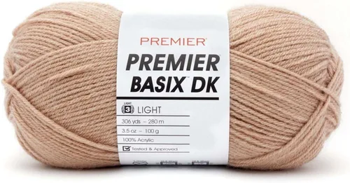 Vista 8 de Premier Yarns Basix DK - Hilo de peso, hecho de acrílico, hilo ideal para ganchillo y tejido, lavable a máquina, rubor, 3.5 onzas, 306 yardas