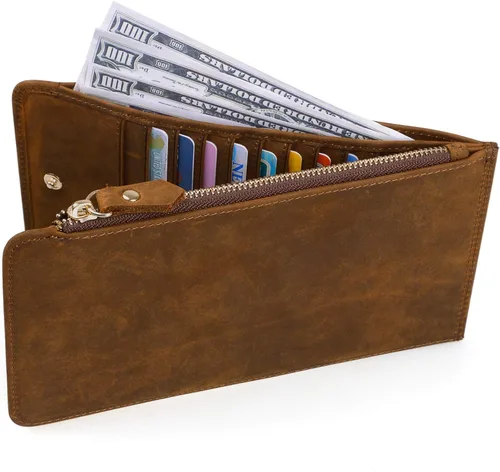 Vista 3 de Jack&Chris Cartera organizadora de tarjetas de crédito de cuero con bolsillo con cremallera