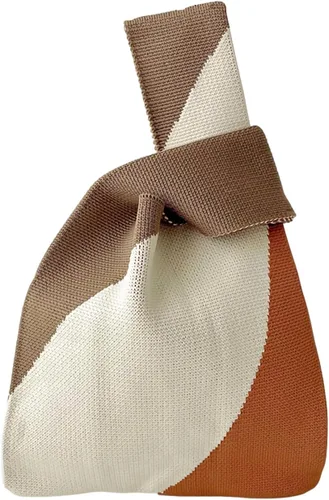 Vista 27 de Bolso pequeño con nudo de muñeca para mujer Tricolor negro.