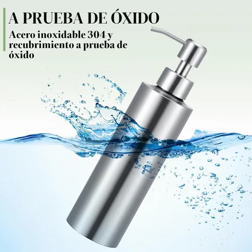 Vista 3 de Dispensador de jabón grande de acero inoxidable de 11.8 oz / 350 ml para cocina (2 unidades)