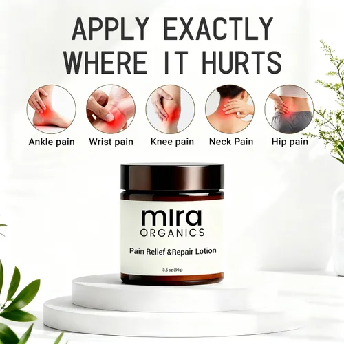 Vista 5 de Mira Loción Natural Relief & Repair Lotion, fórmula de absorción rápida y no grasa para calmar las molestias musculares y articulares, mezcla