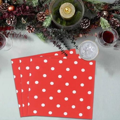 Vista 7 de Servilletas de papel desechables con lunares rojos, 60