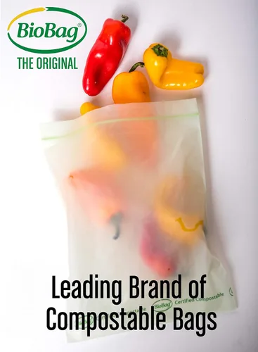 Vista 6 de BioBag Bolsas de almacenamiento de alimentos resellables 100% compostables certificadas, 20 unidades, cuartos de galón, perfectas para refrigerador