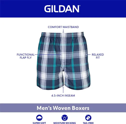 Vista 2 de Gildan Boxers de ropa interior para hombre, paquete múltiple